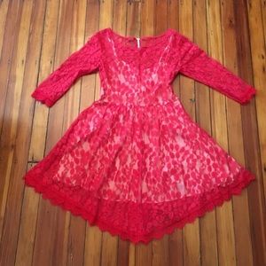 Red/Nude Free People Dress